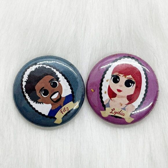 🔮 5/$25‎ The Lizzie Bennet Diaries Fitz & Lydia Pins - Picture 1 of 3